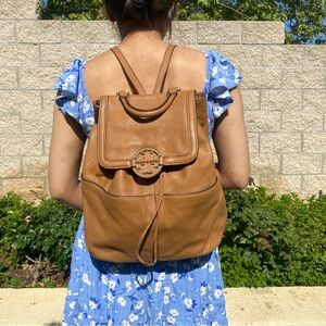 Tory Burch Brown Leather Backpack